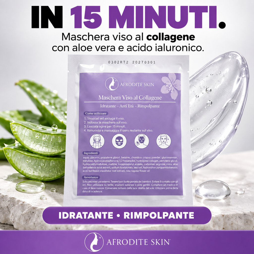 AFRODITE SKIN™ Maschera Viso al Collagene